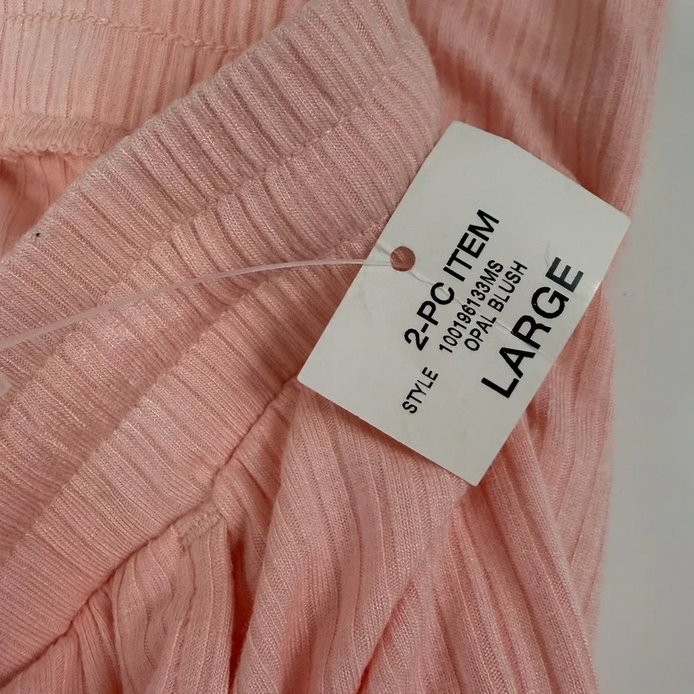 State of Day Pants Womens Large Orange Ribbed Pajamas PJS Drawstring Pockets NWT
